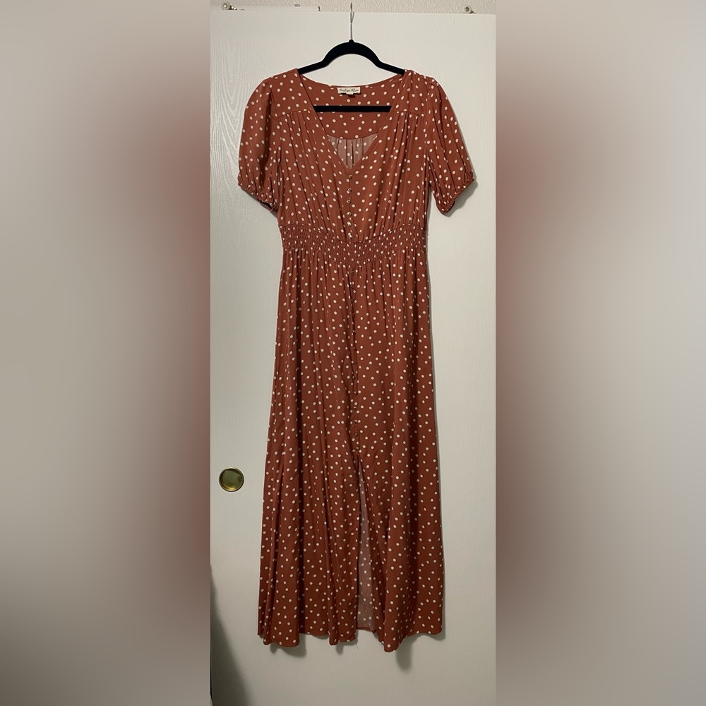 Pink Polka Dot Maxi Dress